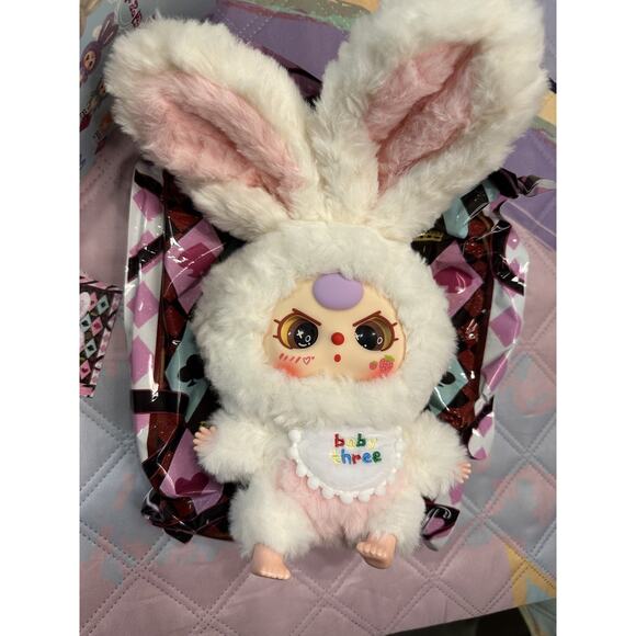 Baby Three BB3 Lily Rabbit Town White Bunny SPECIAL EYES NEW w/card open box/bag - Picture 2 of 4